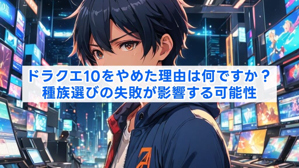 ドラクエ10をやめた理由は何ですか?種族選びの失敗が影響する可能性