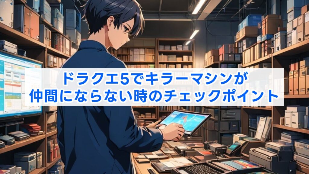 ドラクエ5でキラーマシンが仲間にならない時のチェックポイント