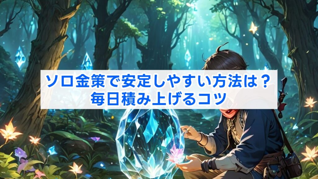 ソロ金策で安定しやすい方法は？毎日積み上げるコツ
