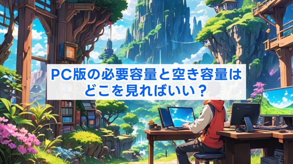 PC版の必要容量と空き容量はどこを見ればいい?